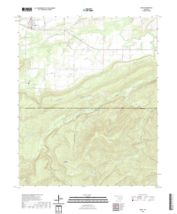 US Topo 7.5-minute map for Kinta OK