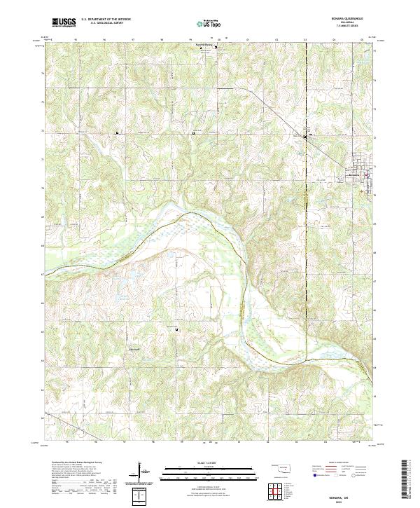 US Topo 7.5-minute map for Konawa OK