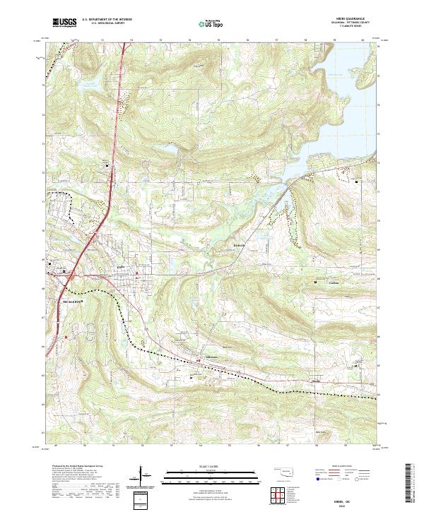 US Topo 7.5-minute map for Krebs OK