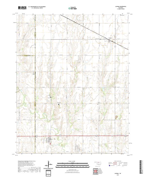 US Topo 7.5-minute map for Lahoma OK