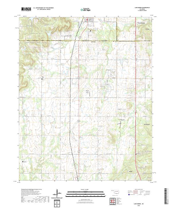 US Topo 7.5-minute map for Lake Boren OK