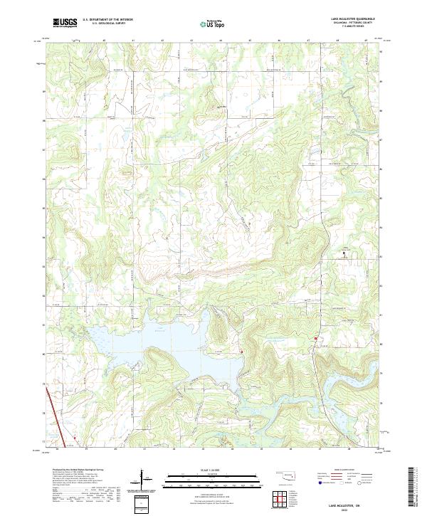 US Topo 7.5-minute map for Lake McAlester OK