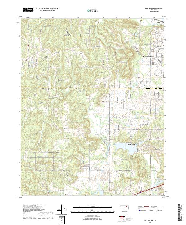 US Topo 7.5-minute map for Lake Sahoma OK