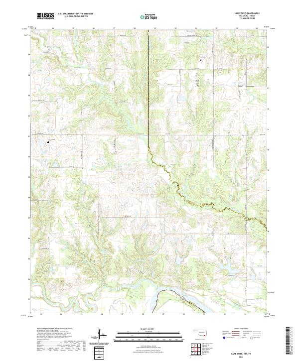 US Topo 7.5-minute map for Lake West OKTX