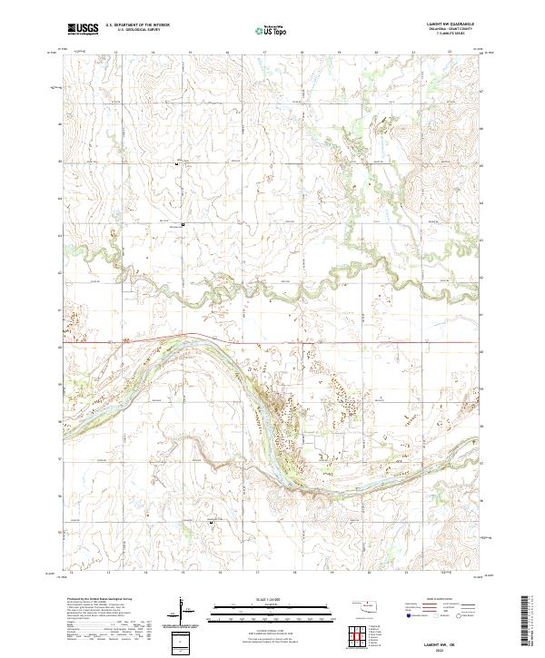 US Topo 7.5-minute map for Lamont NW OK