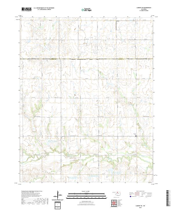 US Topo 7.5-minute map for Lamont SE OK