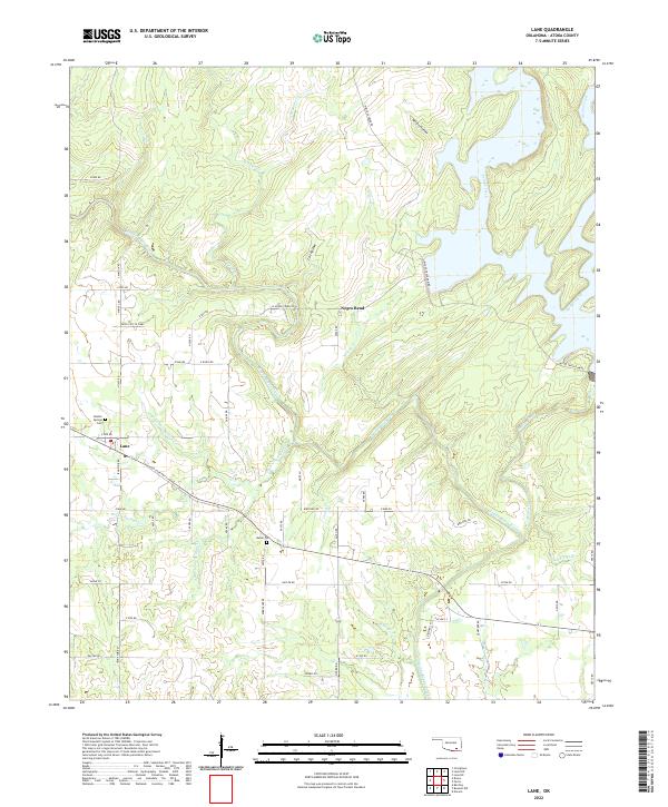 US Topo 7.5-minute map for Lane OK