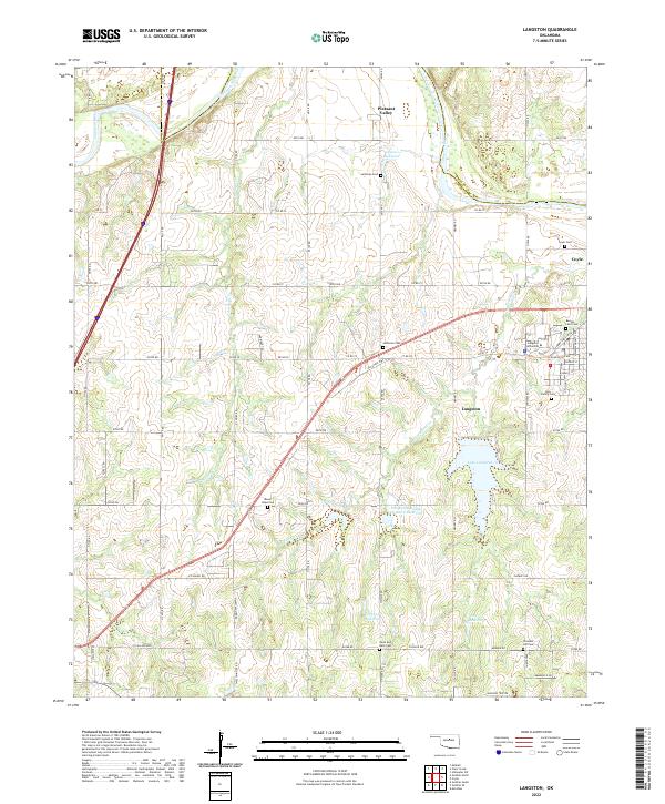 US Topo 7.5-minute map for Langston OK