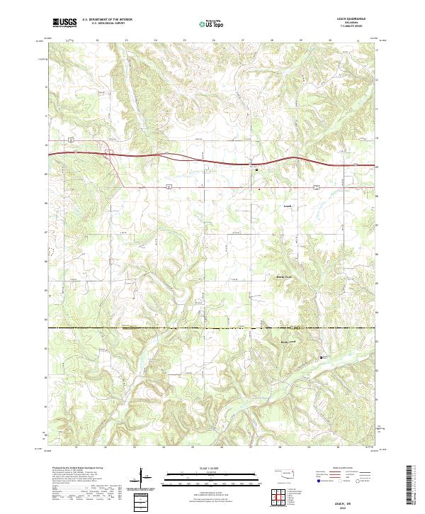 US Topo 7.5-minute map for Leach OK