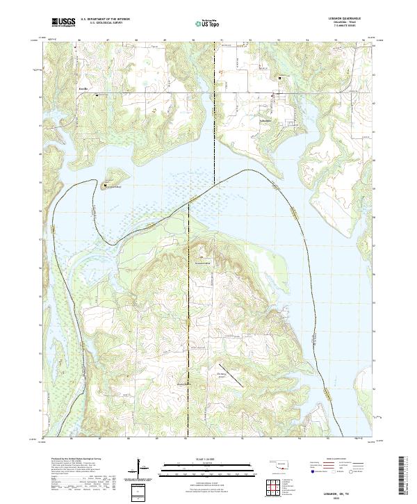 US Topo 7.5-minute map for Lebanon OKTX