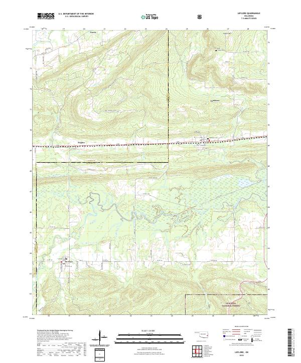 US Topo 7.5-minute map for Leflore OK