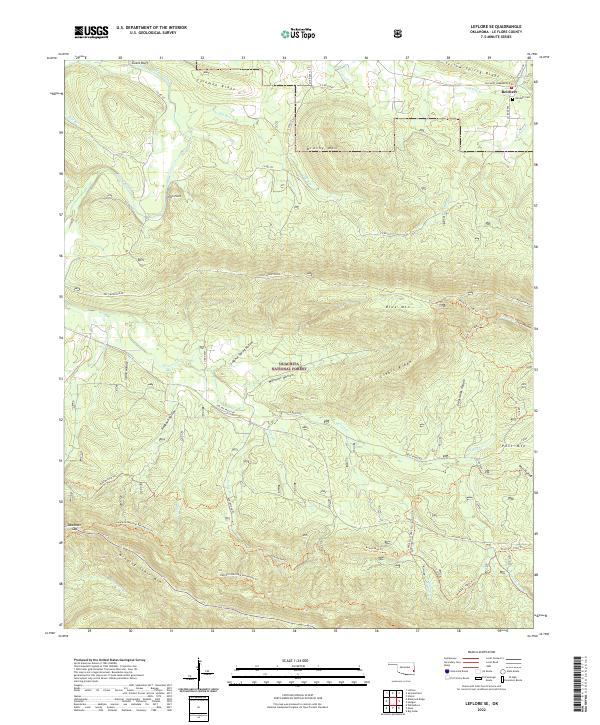 US Topo 7.5-minute map for Leflore SE OK