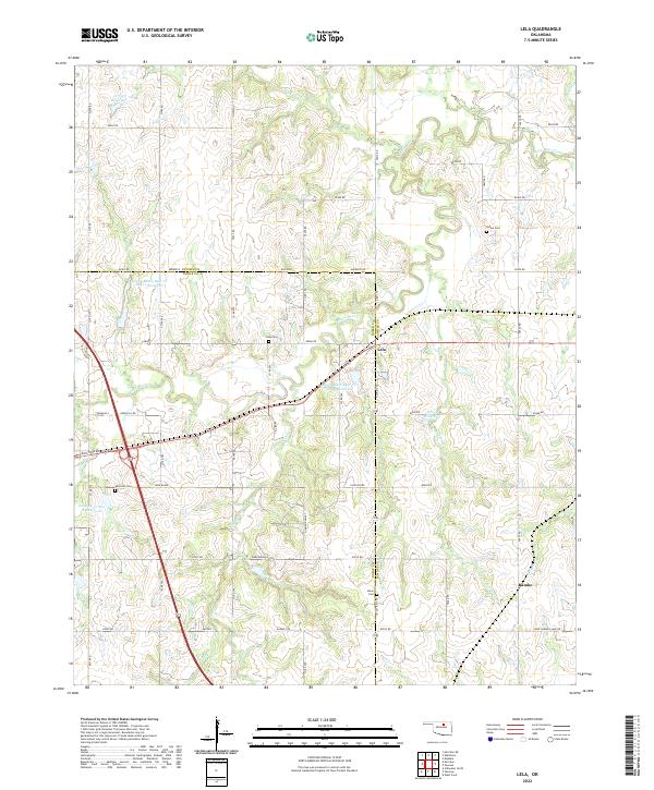 US Topo 7.5-minute map for Lela OK