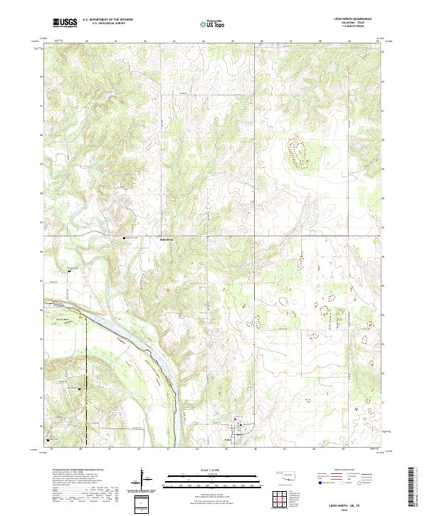 US Topo 7.5-minute map for Leon North OKTX