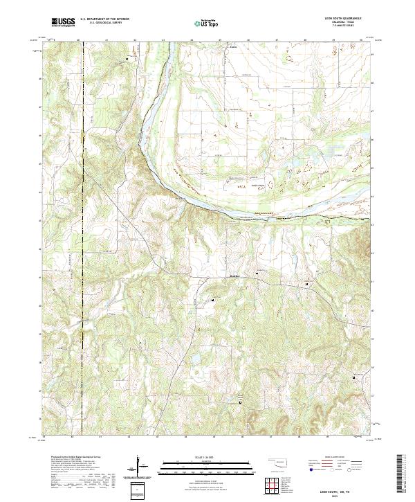 US Topo 7.5-minute map for Leon South OKTX