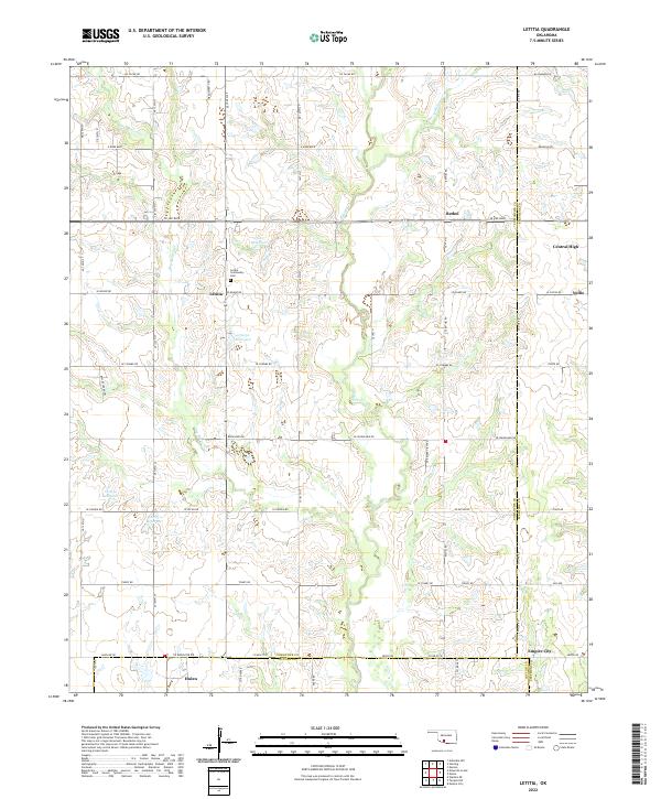 US Topo 7.5-minute map for Letitia OK