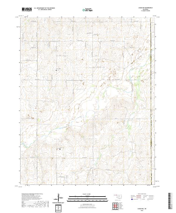 US Topo 7.5-minute map for Logan NE OK