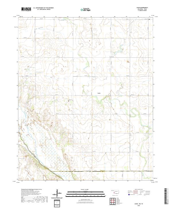 US Topo 7.5-minute map for Louis OKTX