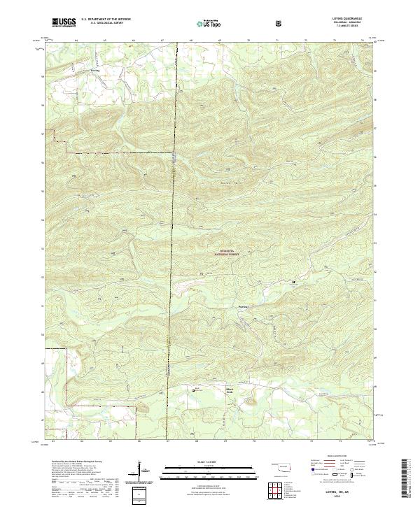 US Topo 7.5-minute map for Loving OKAR