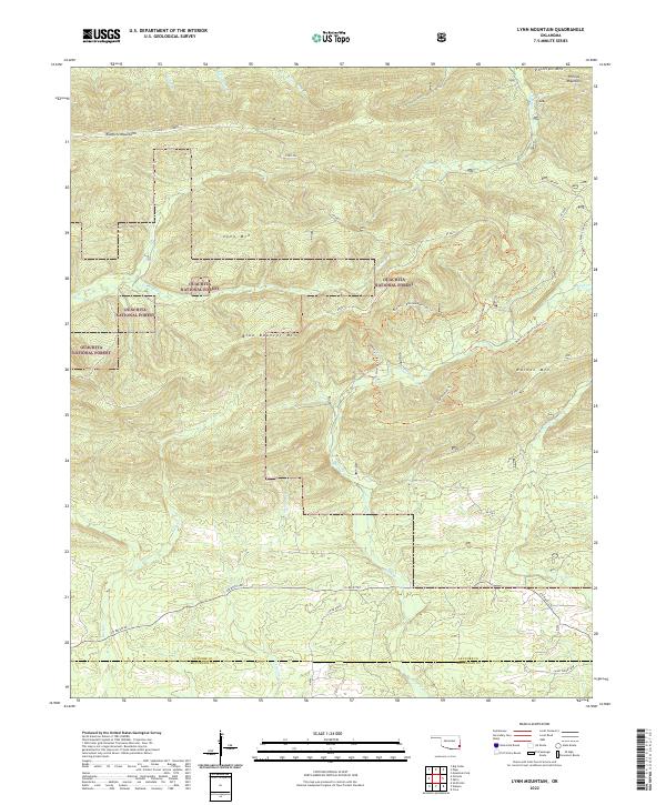 US Topo 7.5-minute map for Lynn Mountain OK