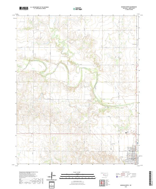 US Topo 7.5-minute map for Mangum North OK