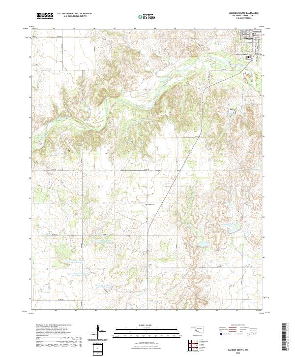 US Topo 7.5-minute map for Mangum South OK