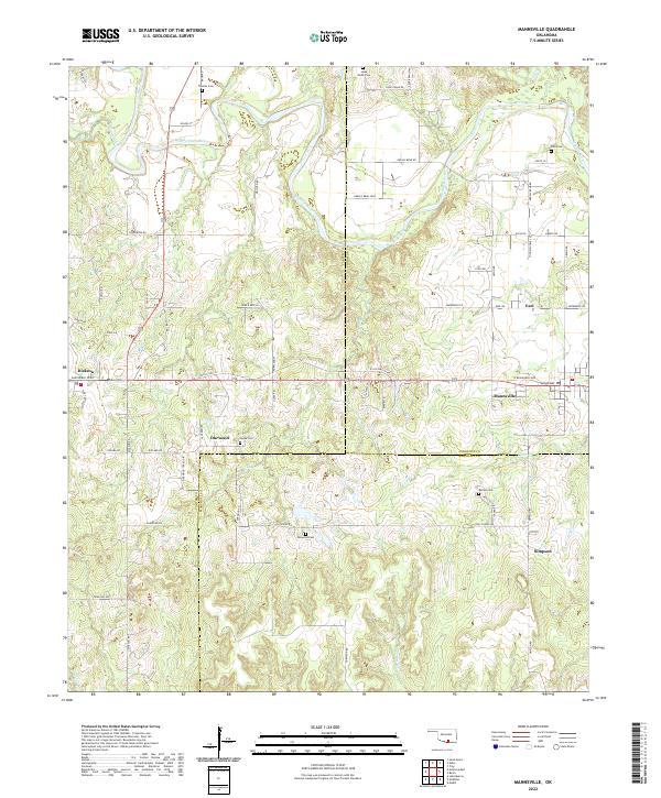 US Topo 7.5-minute map for Mannsville OK