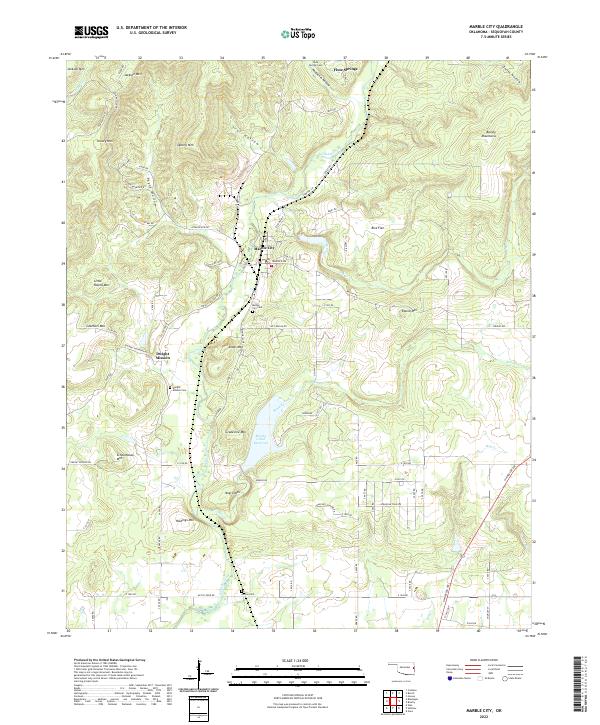 US Topo 7.5-minute map for Marble City OK