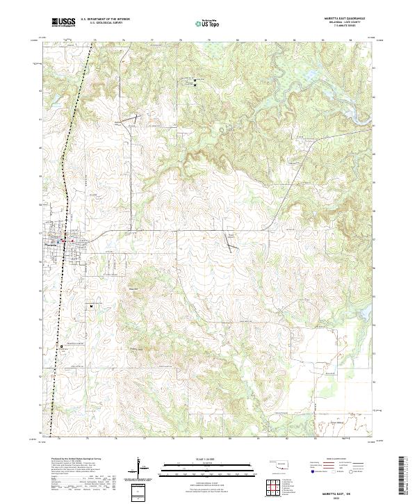 US Topo 7.5-minute map for Marietta East OK