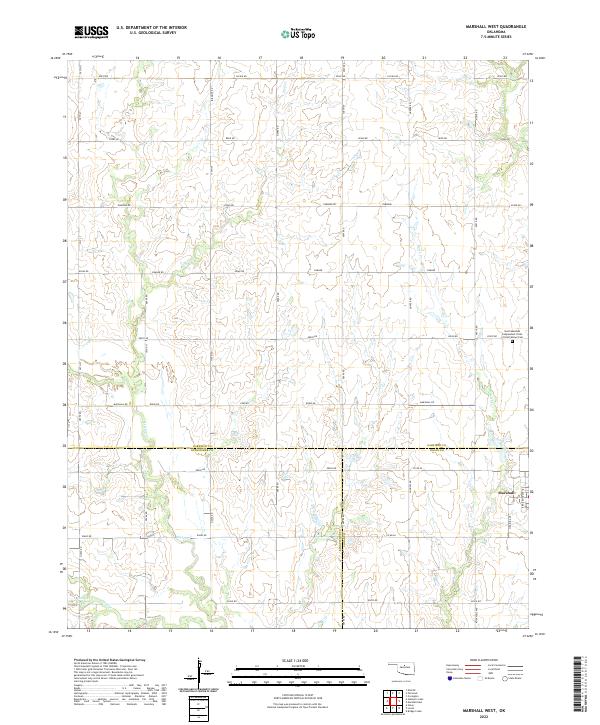 US Topo 7.5-minute map for Marshall West OK