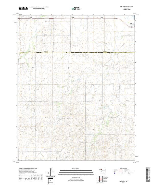 US Topo 7.5-minute map for May West OK