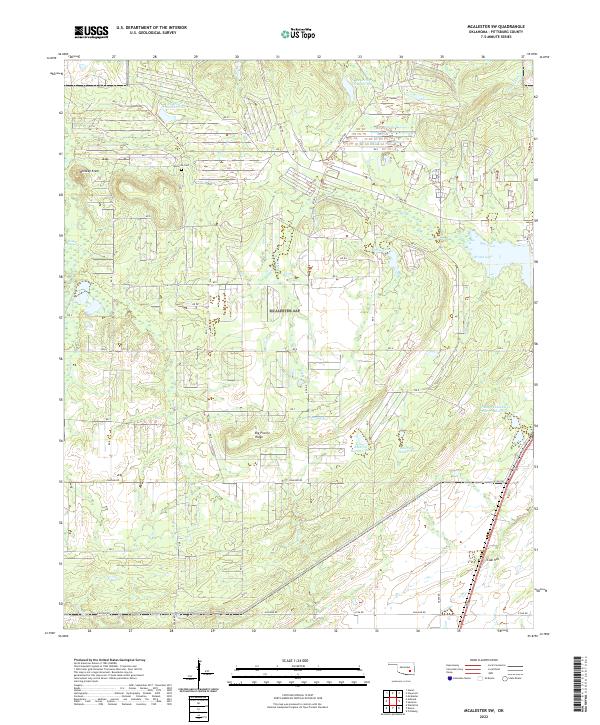 US Topo 7.5-minute map for McAlester SW OK