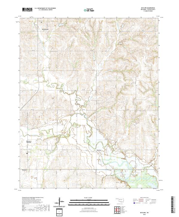 US Topo 7.5-minute map for McClure OK