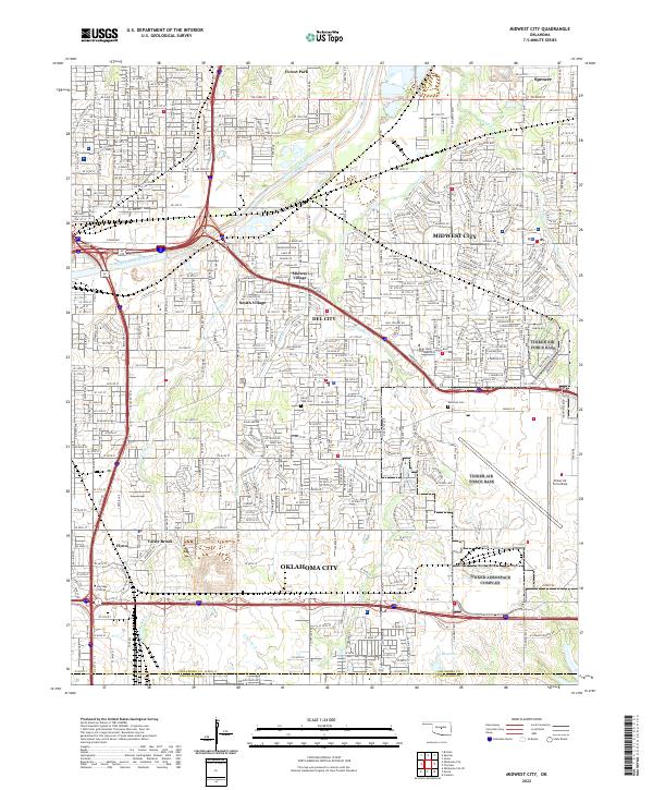 US Topo 7.5-minute map for Midwest City OK