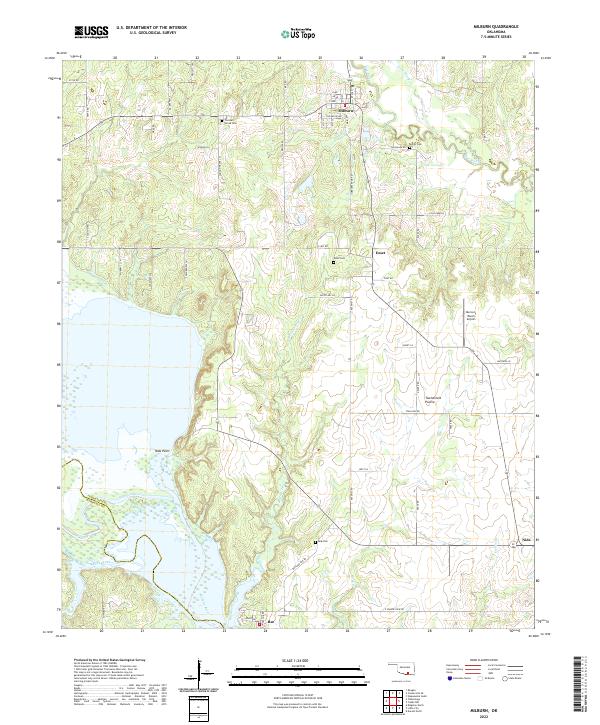 US Topo 7.5-minute map for Milburn OK