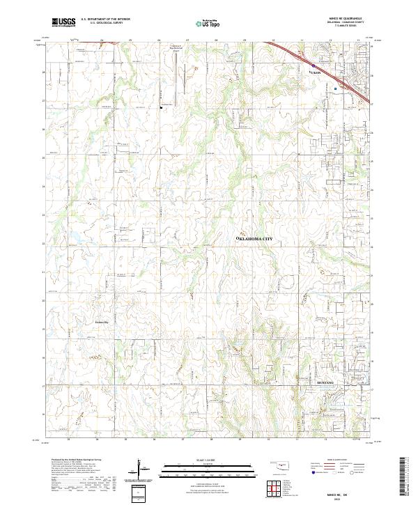 US Topo 7.5-minute map for Minco NE OK