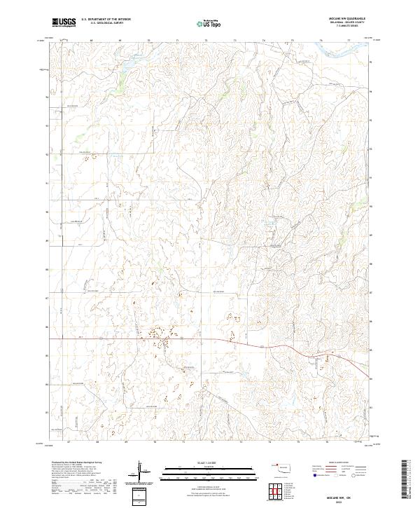 US Topo 7.5-minute map for Mocane NW OK