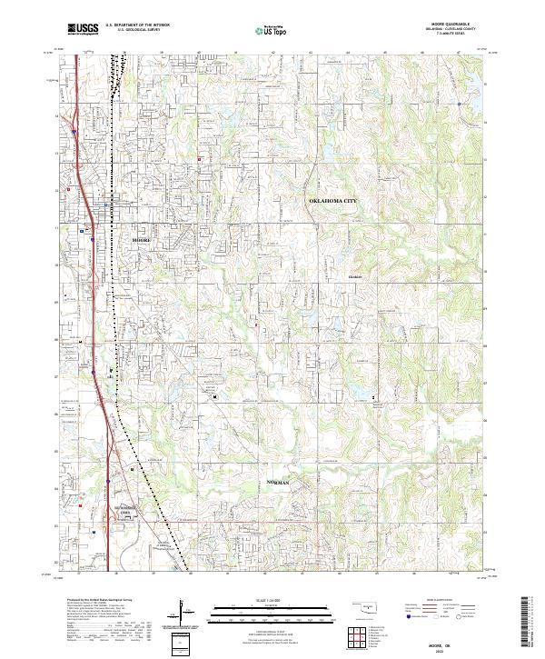 US Topo 7.5-minute map for Moore OK