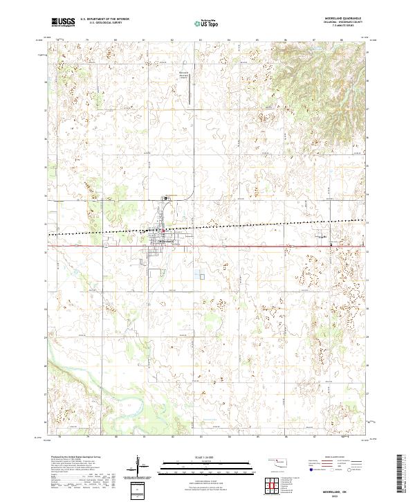 US Topo 7.5-minute map for Mooreland OK