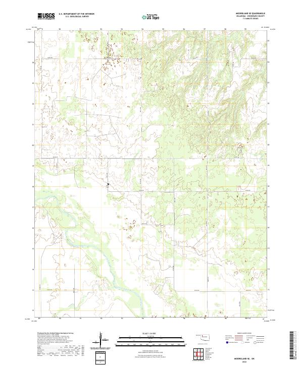 US Topo 7.5-minute map for Mooreland SE OK