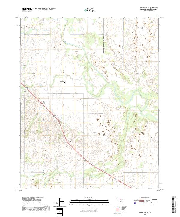 US Topo 7.5-minute map for Mooreland SW OK