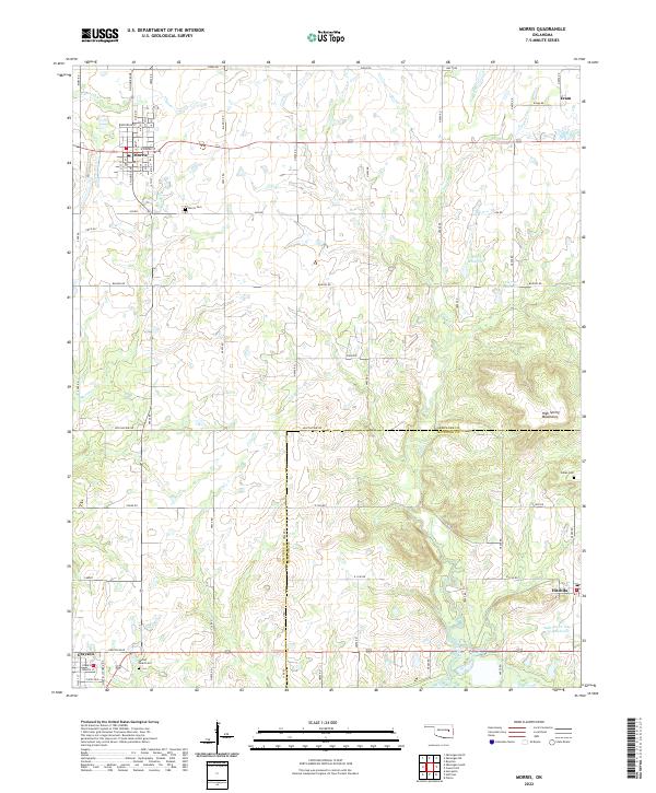 US Topo 7.5-minute map for Morris OK