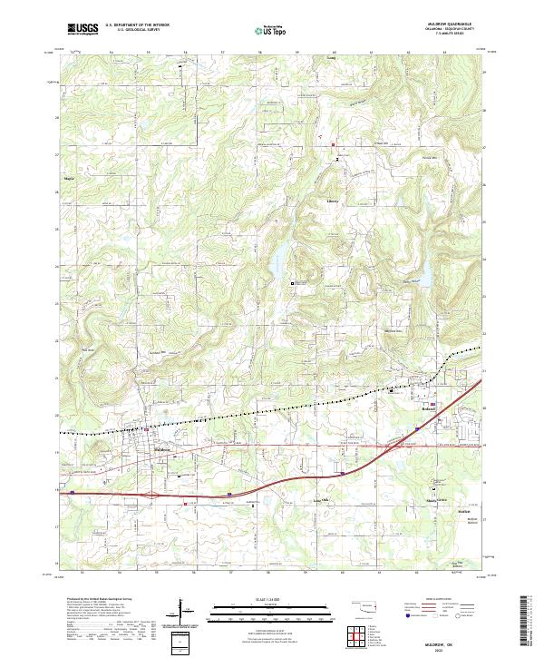 US Topo 7.5-minute map for Muldrow OK