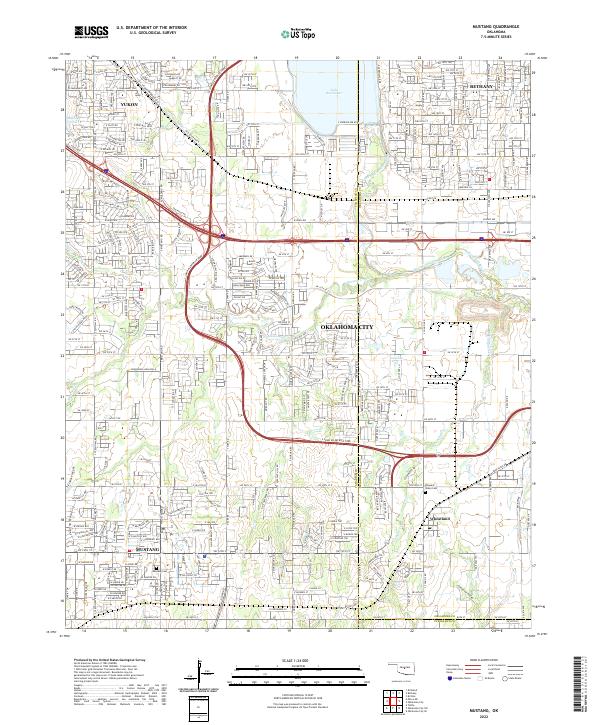 US Topo 7.5-minute map for Mustang OK