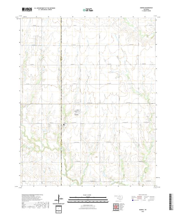 US Topo 7.5-minute map for Nardin OK