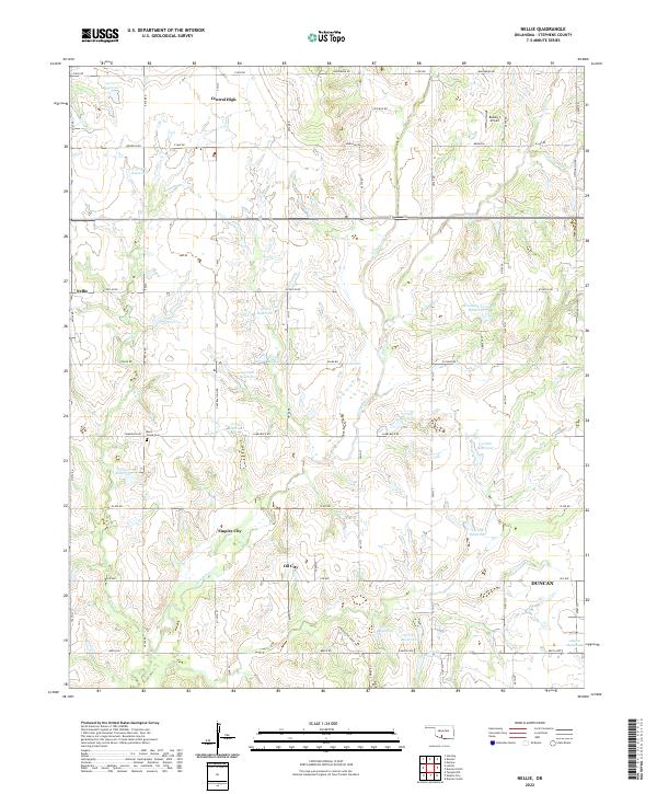 US Topo 7.5-minute map for Nellie OK