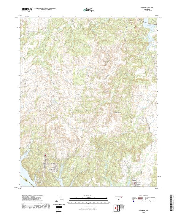 US Topo 7.5-minute map for New Prue OK