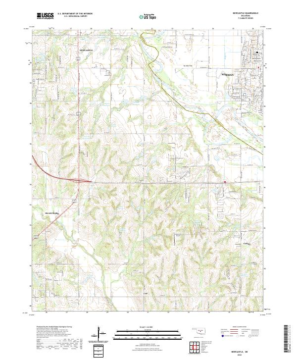 US Topo 7.5-minute map for Newcastle OK