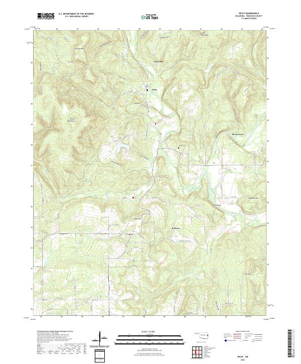 US Topo 7.5-minute map for Nicut OK