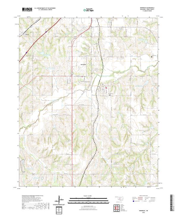 US Topo 7.5-minute map for Ninnekah OK